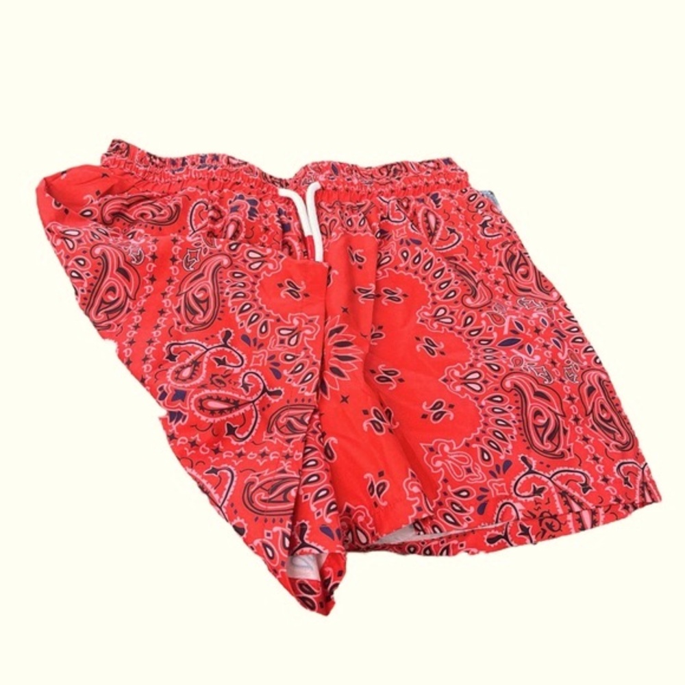 Red-orange boys swim shorts, SIZE: L